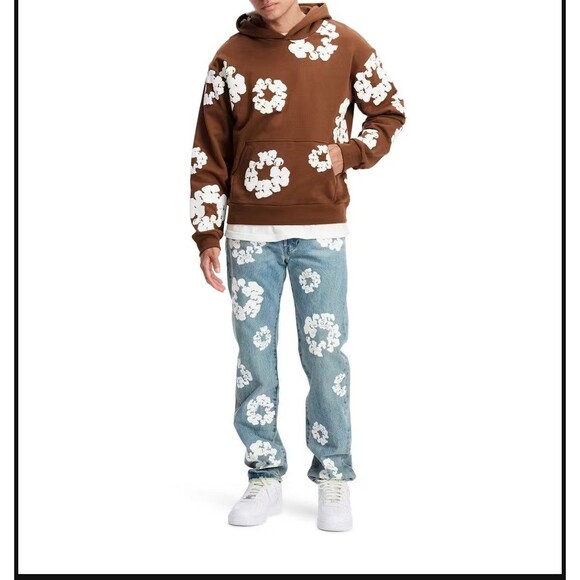 Denim Tears x Levi's 501 Button Fly Cotton Wreath Jean Light Wash Size 38L NWOT - Picture 1 of 11